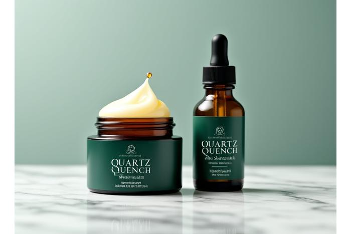 A side-by-side comparison of a rich aftershave balm and a luxurious aftershave oil in elegant containers