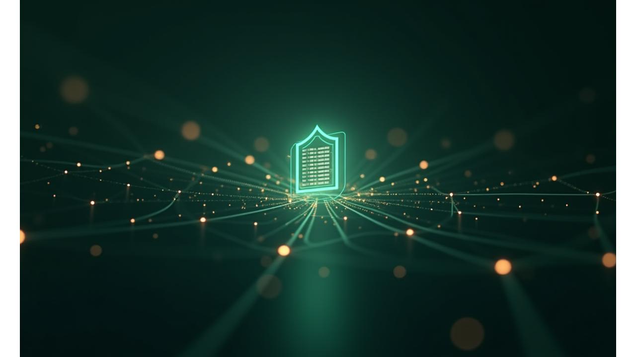 Abstract depiction of digital security and privacy protection, elegant and sophisticated