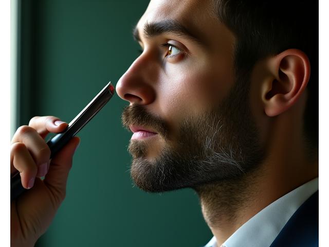 A man meticulously shaving his jawline with a straight razor, demonstrating advanced technique and control.